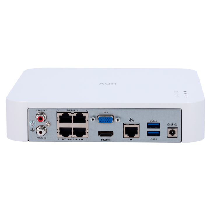 Enregistreur IP | 4 canaux PoE | Rés. 8 Mpx max.