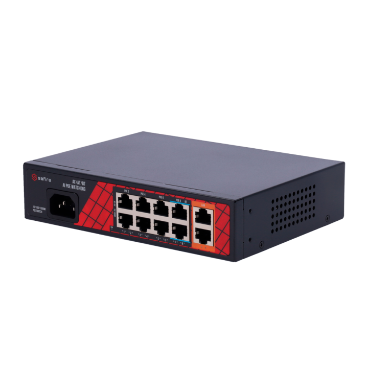 Switch Hi-PoE 8 ports PoE + 2 Uplink RJ45