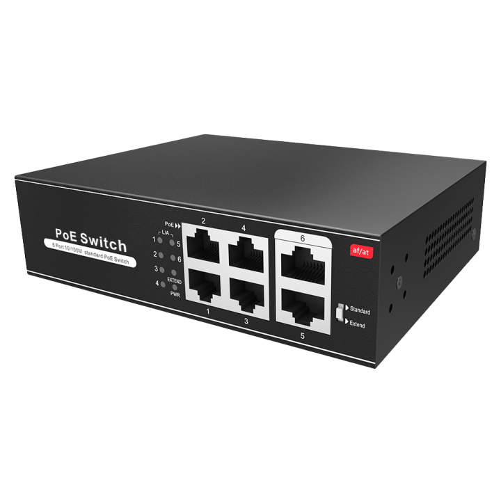 Switch 4 ports PoE + 2 Uplink RJ45
