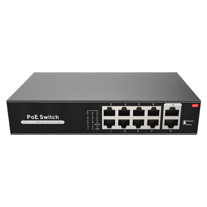 Switch 8 ports PoE + 2 Uplink RJ45