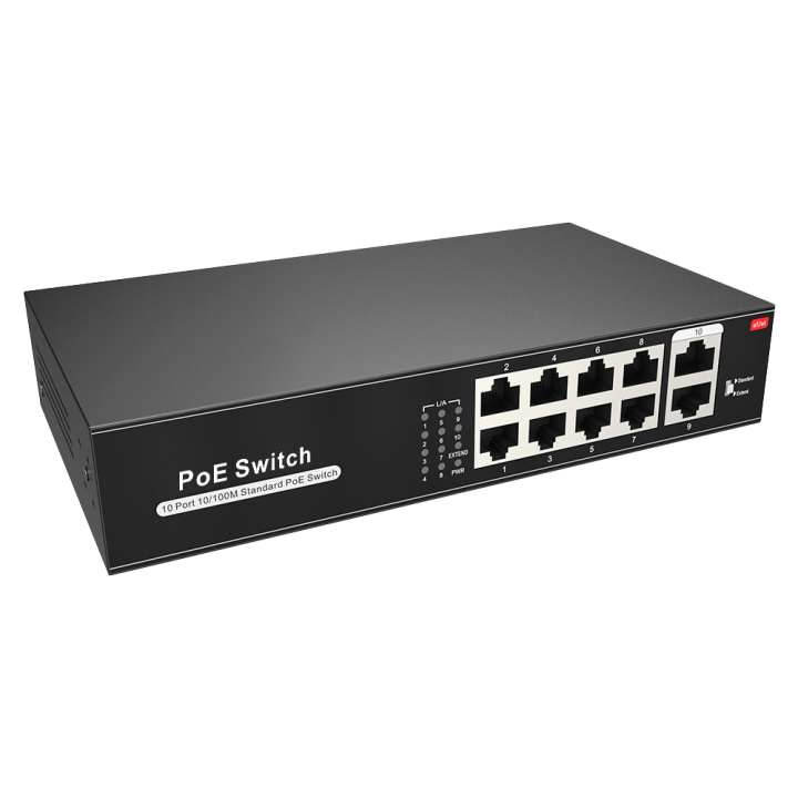 Switch 8 ports PoE + 2 Uplink RJ45