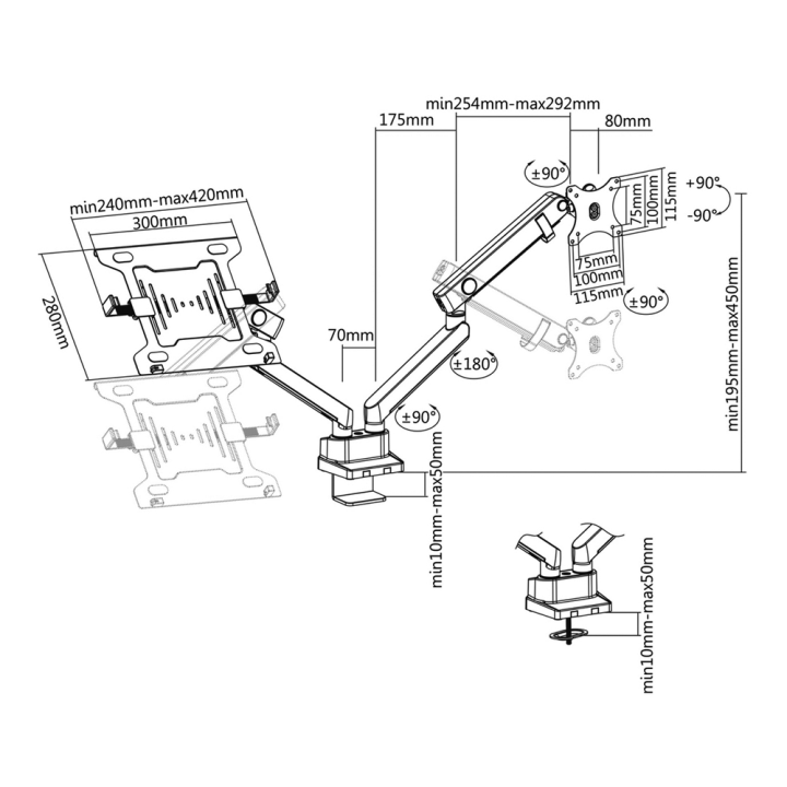 Support de bureau pour ordinateur portable | écran | télévision