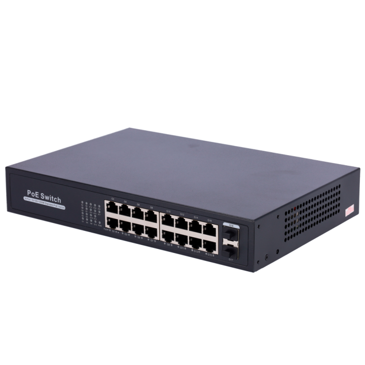 Switch PoE 16 ports RJ45 + 2 SFP