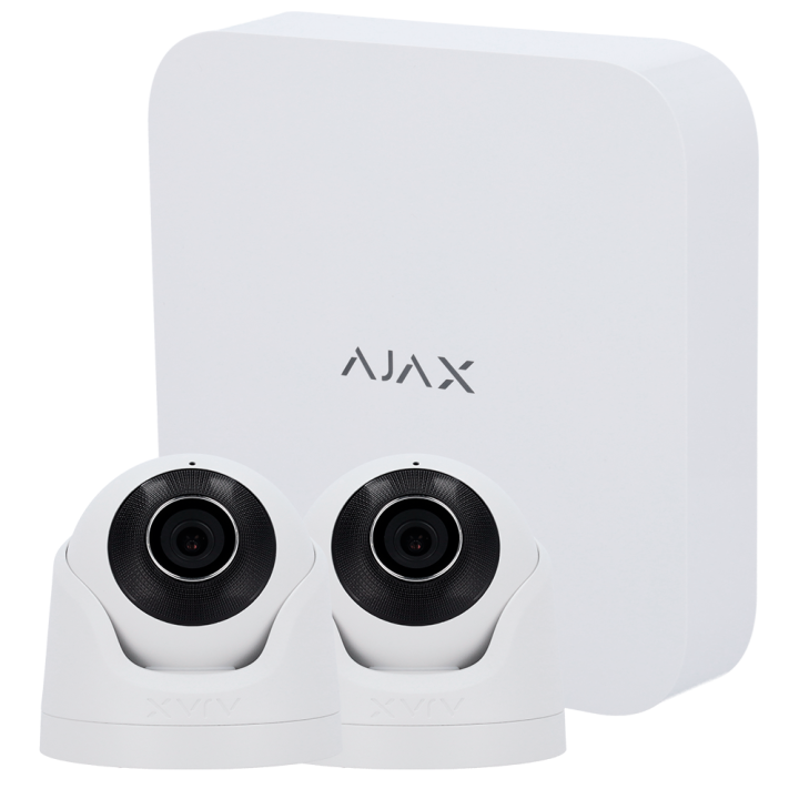 Kit NVR 8 canaux + 2 caméras TurretCam Ajax 5 Mpx
