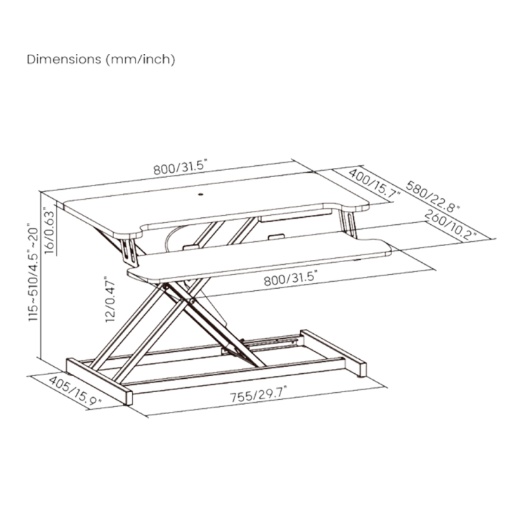 Poste de travail pliable pour ordinateur portable
