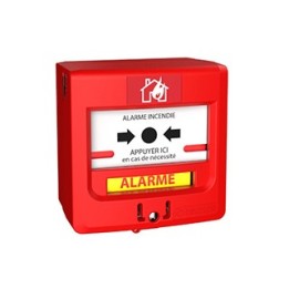 Déclencheur manuel rouge pour équipement d’alarme