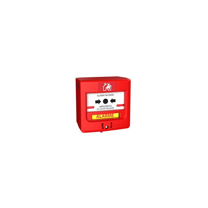 Déclencheur manuel rouge pour équipement d’alarme