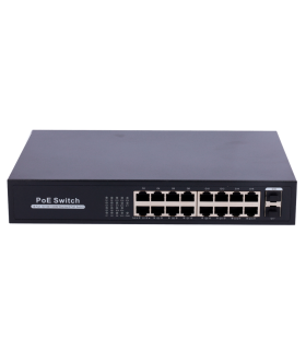 Switch PoE 16 ports RJ45 + 2 SFP