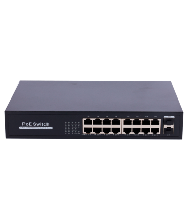 Switch PoE 16 ports RJ45 + 2 SFP