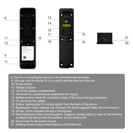 Clavier extérieur IP66/IK08 avec lecteur RFID Grade 2 Ajax