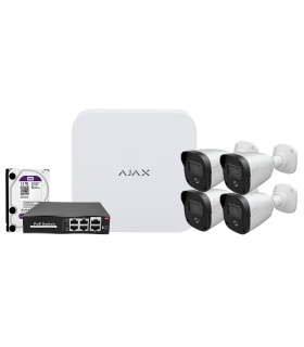 Kit de vidéosurveillance Ajax 4 caméras Safire + 1 NVR + 1 disque dur