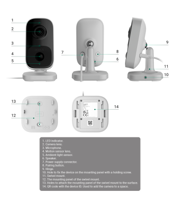 Caméra intérieure 4 Mpx Wi-Fi | IA intégrée | Détecteur de mouvement PIR