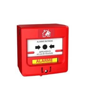 Déclencheur manuel rouge pour équipement d’alarme