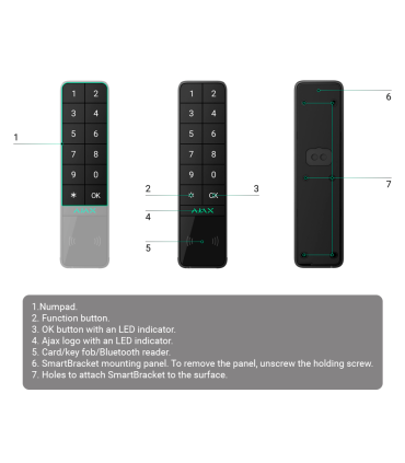 Clavier extérieur IP66/IK08 avec lecteur RFID Grade 2 Ajax