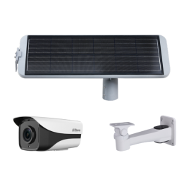 Kit caméra IP 2 mpx avec panneau solaire et fixation