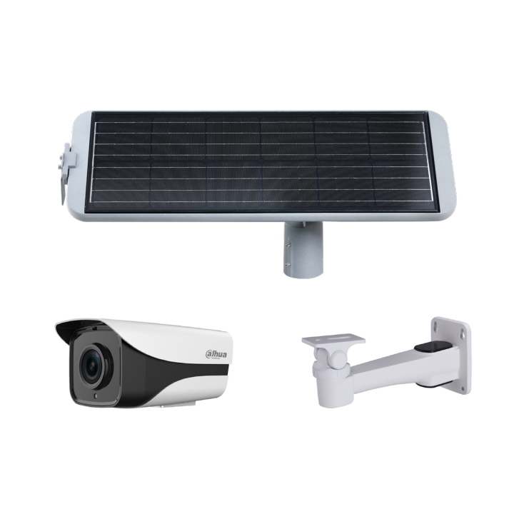 Kit caméra IP 2 mpx avec panneau solaire et fixation